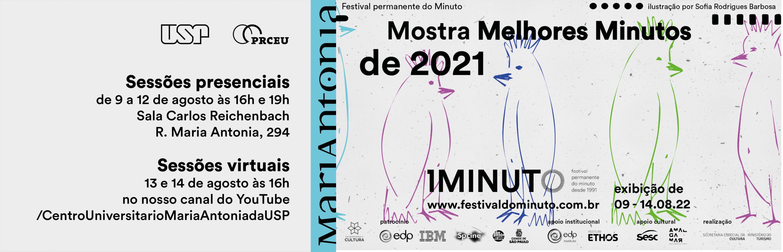 MariAntonia sedia Mostra Melhores Minutos de 2021 do Festival do Minuto