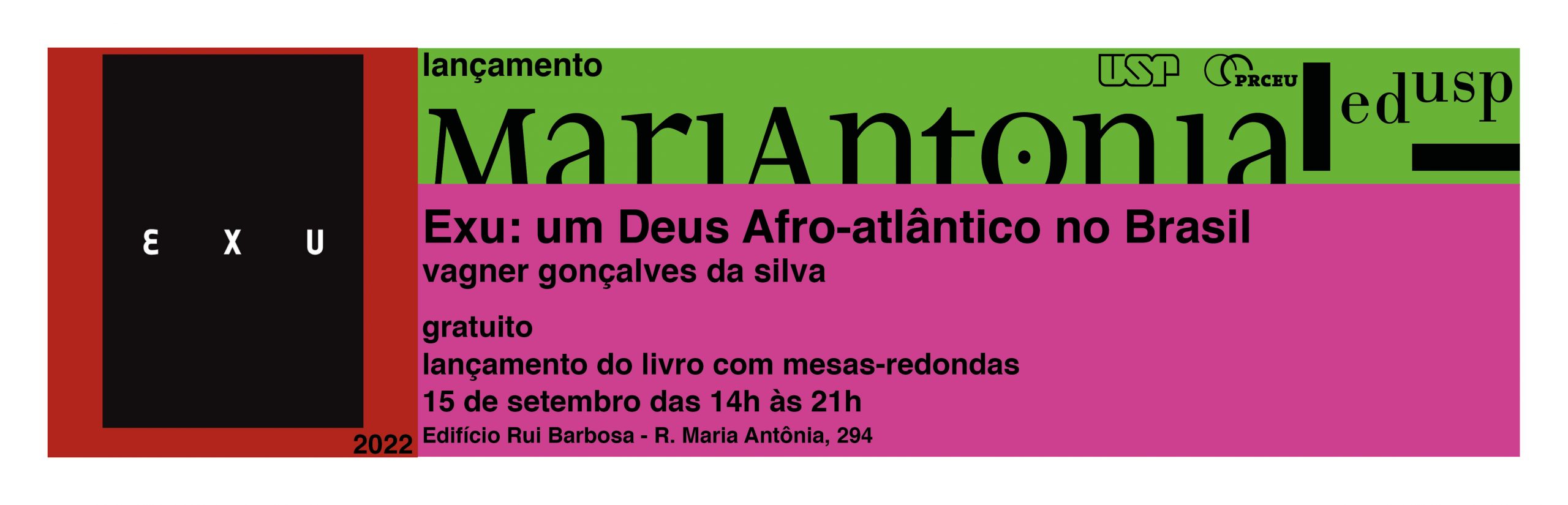 lançamento de livro Exu: um deus afro-atlântico no Brasil