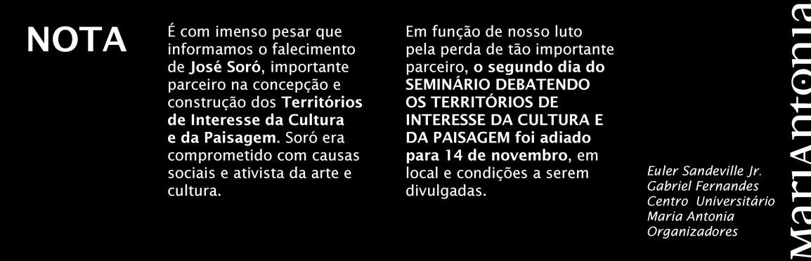 Seminário “Debatendo os territórios de interesse da cultura e da paisagem”