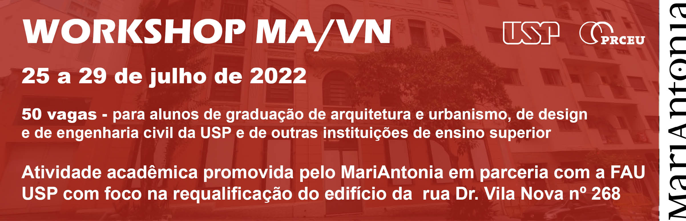 Inscrições prorrogadas para Workshop MA/VN