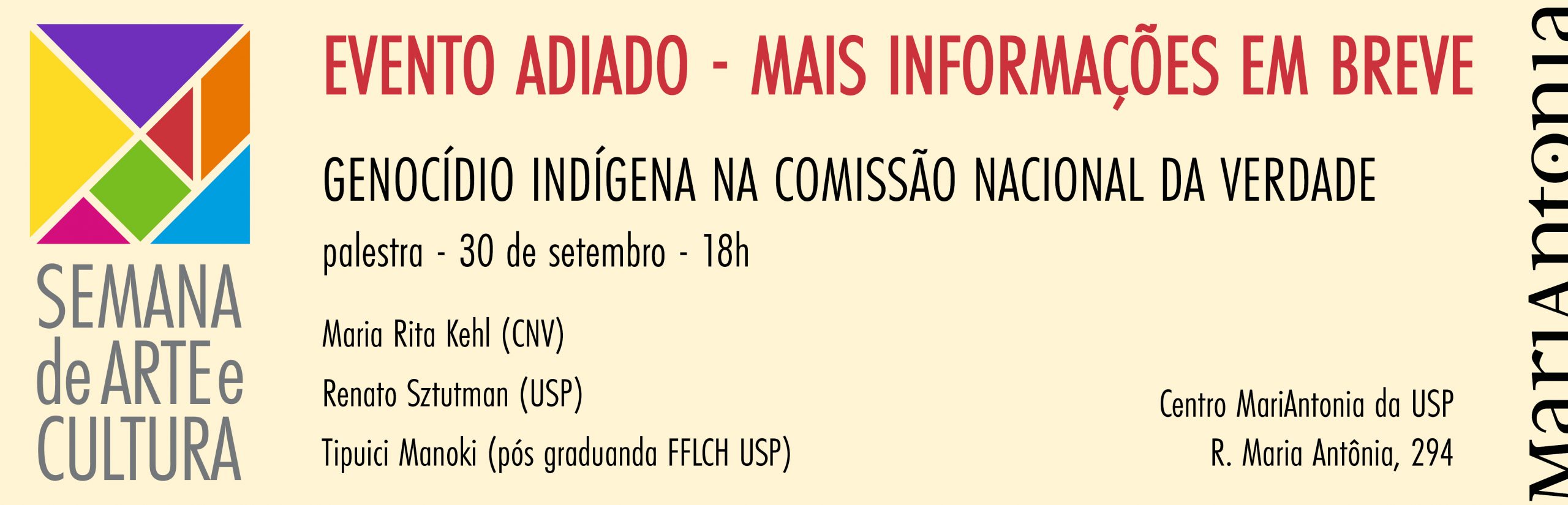 Adiada – Mesa redonda “Genocídio indígena na Comissão Nacional da Verdade”