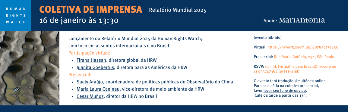 Lançamento do relatório mundial 2025 do Human Rights Watch